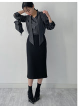 Satin Tie V-Neck Blouse