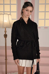 Milky wrap cardigan - black   