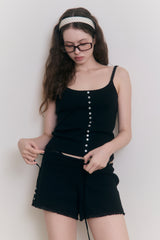 Sweet Dreams Button Cami Top (Black)