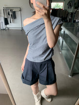 ピンタックロールアップキュロット (3color)