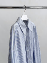Blue Stripe Loose Fit Long Sleeve Shirt