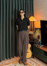 S/S ケーブルボタンカラーショートスリーブニット 6カラー