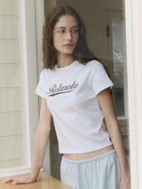 ヴィンテージ クラック ロゴTシャツ ホワイト
