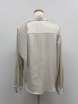 Satin Tie V-Neck Blouse