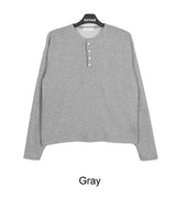 Para Soft Henley Neck Long Sleeve Tee