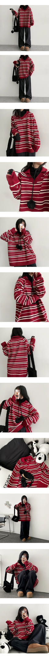 Mison アンプルVネックハーフタートルネックニットTシャツ