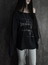 blur lettering loose fit off T (2color)