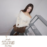 halter strap off-shoulder V-neck knitwear