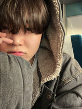 Cozy Sherpa Oversized Denim Hooded Jacket