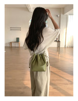 Natural Canvas Shirred Pouch Bag - A Drawstring Bag with a Unique Vibe