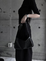 studded shoulder shark bag
