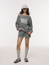 P.O.M FLUFFY SHORTS GREY