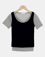 Lud Layered Short-Sleeve Top Set