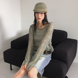 Pooro Hippie Stripe Bookle Summer Knitwear