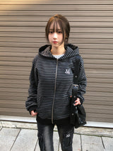 フレアストライプフードジップアップ UNISEX