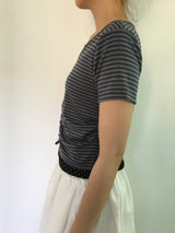 Striped V-neck Short Sleeve (2color)
