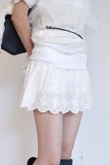 Punching Banding Mini Skirt (Ivory)