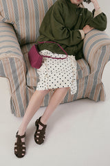 Dot frill skirt_ivory