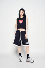 25SS アグリーハートクロップスリーブレス ブラック