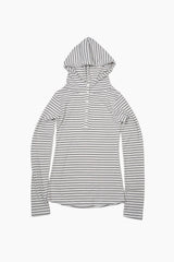 Seasoning stripe hood long sleeve