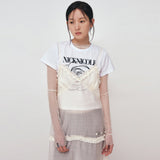 NICOLE ROSE PRINTING CROP TOP_WHITE BLUE
