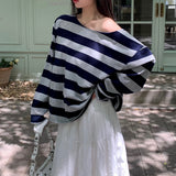 [MADE] Coming, striped off shoulder T-shirt