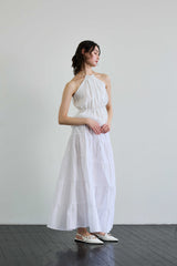 PEARL HALTERNECK TOP / WHITE