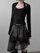 Labelly Pleated Wrap Skirt