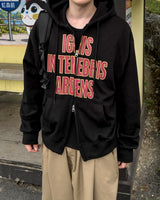 Ignel Lettering Crop Hoodie Zip-Up