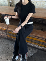 [BASIC ITEM] ベーシックセミクロップTシャツ(4color)