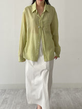 [Unisex] Fomi Linen Check Over Fit Shirt