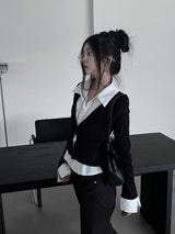 basic shirt レイヤードカーディガン (2color)