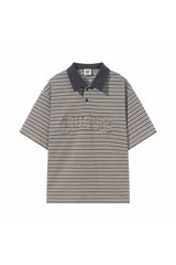 Striped Patchwork Polo Tee
