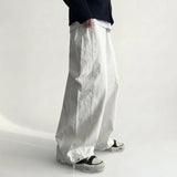 Cree Hem Snap Side Pintuck Slit Cotton Wide Pants