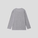 [HFORUS MADE]Forus Knitted pleats U - kneck long sleeves
