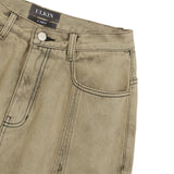 [ULKIN] Cross Raw Edge Denim Pants_Dusty Yellow