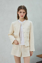 CHERISH TWEED JACKET / WHITE