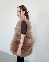 ロングフリーヘアーバッグ _ ブラウン
