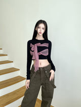 1101. シフォンリボンクロップT