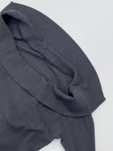 Slit Ribbed Off-Shoulder T-Shirt