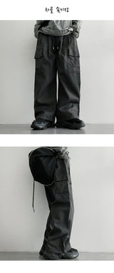 [3 Tier Length] [S–2XL]ティダタータンピンタックバンディングカーゴワイドパンツ (6 colors)
