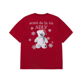 24FW SNOW BEAR SHORT SLEEVE T-SHIRT DARK RED