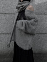 overfit mohair lips-neck knit (2color)