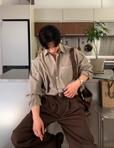 ノーメースバックバンディングコットンツータックワイドパンツ