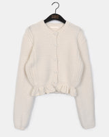 Benson waffle frill knit cardigan