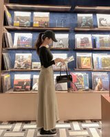 Fringe incision long skirt