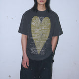 Untitled ハートロゴ ピグメントウォッシュ半袖 Washed Black