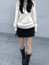 Uni Off-Shoulder Knitwear (4 colors)