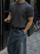 Lead waffle zipper short sleeve tee