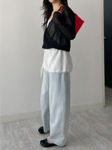 516 Washed Wide Denim Pants